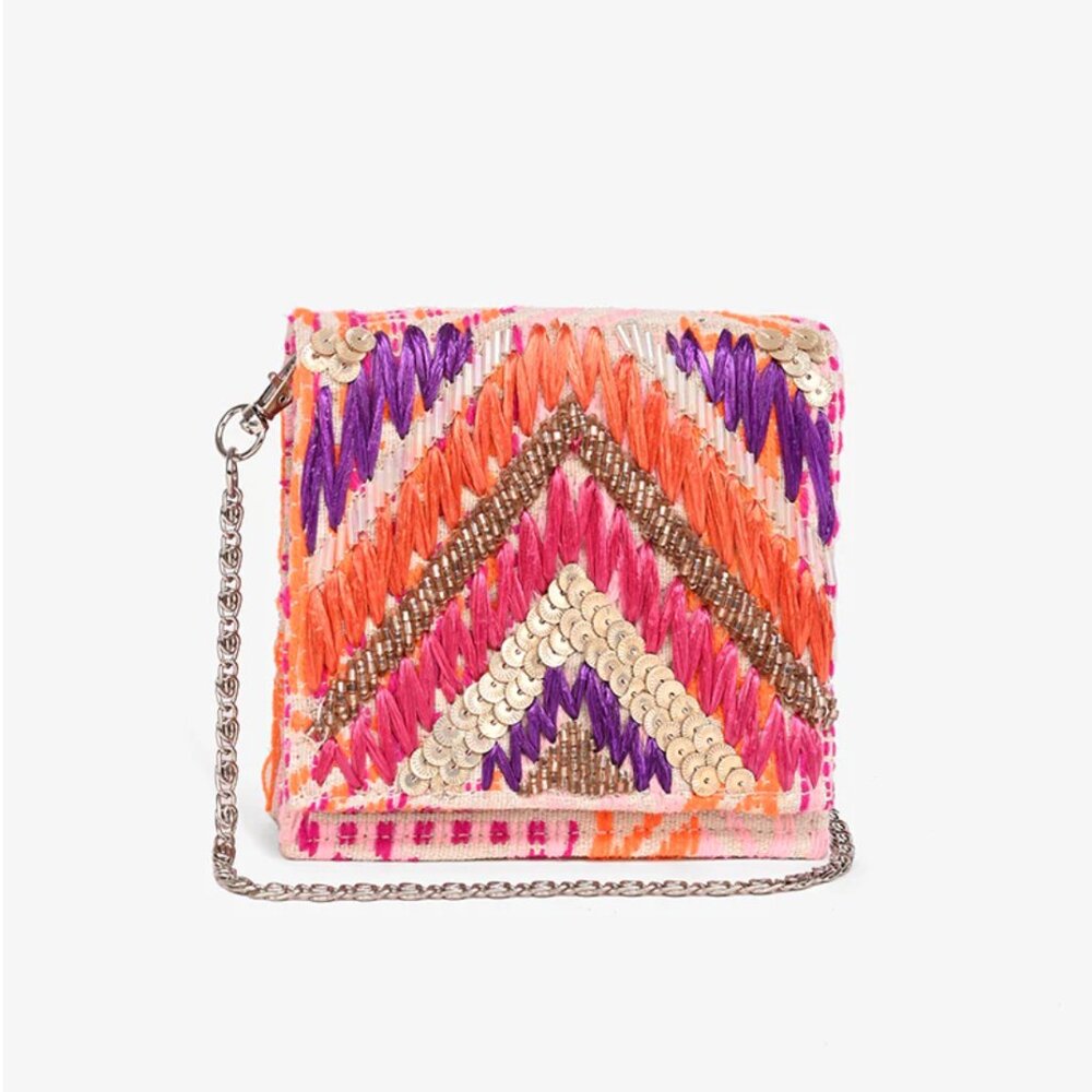 Raffia Embellished Gloria Clutch